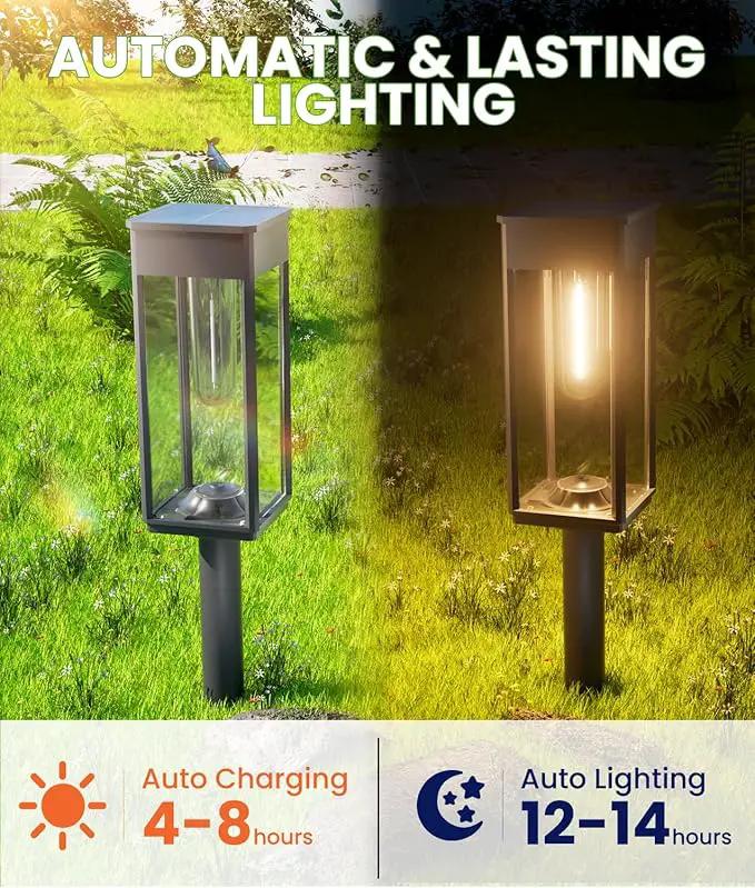 Solar Lights Outdoor Waterproof, 8 Pack Bright Solar Pathway Lights, Auto On/Off Outdoor Light for Yard Landscape Patio Lawn Path Walkway Driveway by GreenHaven Gardens