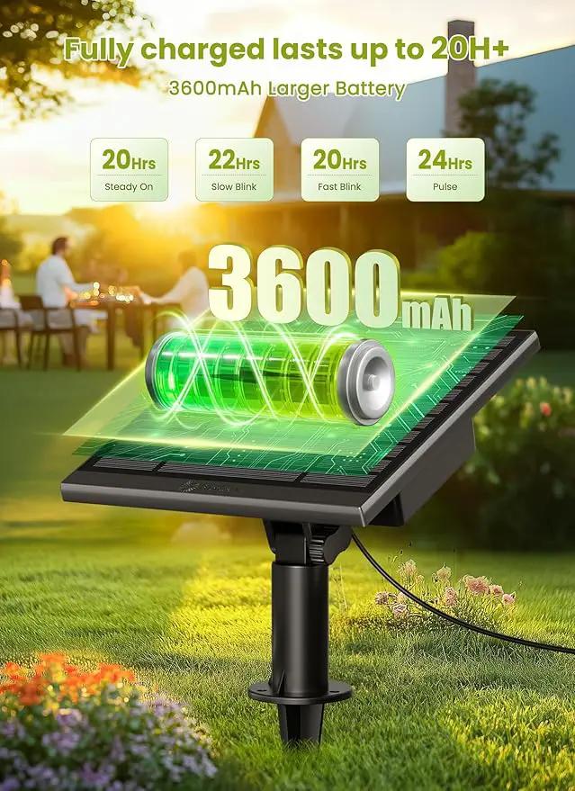 Brightown 58FT Solar String Lights Outdoor with Remote Cable Ties and Hooks, Commercial Grade Patio Lights with 26 LED Shatterproof Bulbs, 3 Light Modes Hanging Light for Backyard Party Decor by GreenHaven Gardens