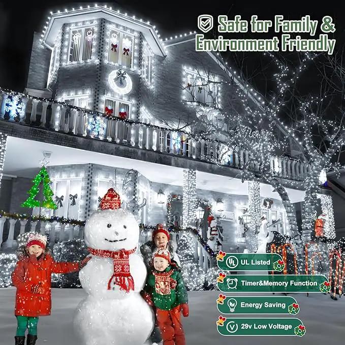 Heceltt 1140 LED 449 FT String Lights Outdoor, 8 Modes White Christmas Lights Plug in, IP44 Waterproof Led String Lights with Timer and Memory for Xmas Tree Yard Party Garden Decorations by GreenHaven Gardens
