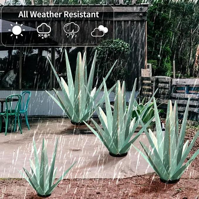 Large Tequila Rustic Sculpture, Rustic Metal Agave Plants for Outdoor Patio Yard, Home Decor Hand Painted Metal Agave Garden Yard Statue, Outdoor Lawn Ornaments (Mint Green - M) by GreenHaven Gardens