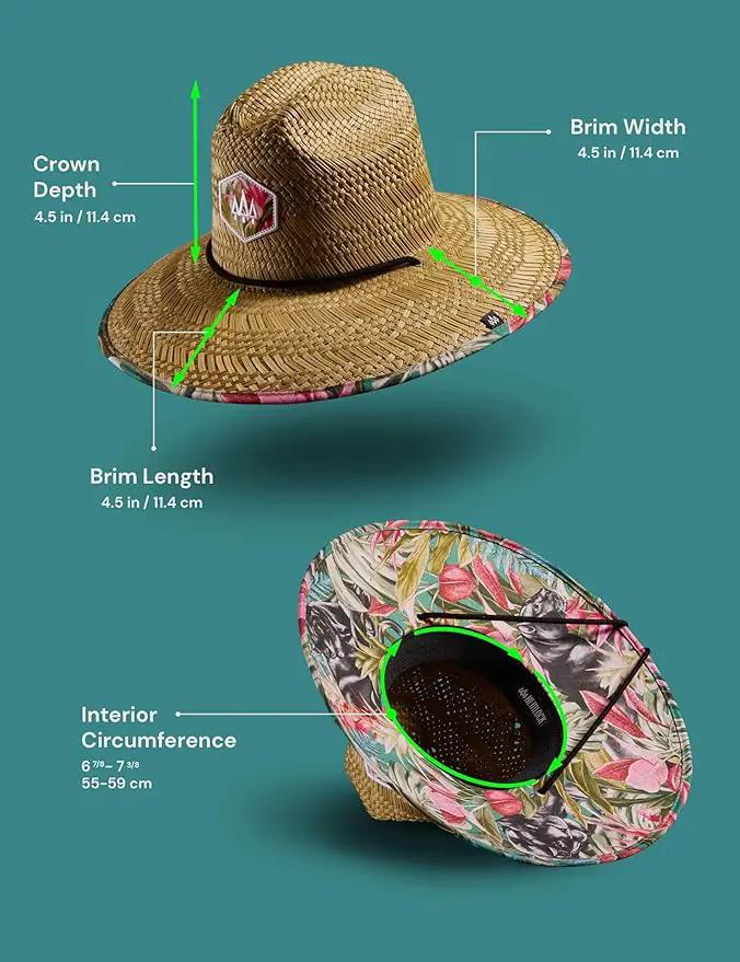 Straw Hat for Men & Women | Lifeguard Hat, Beach Hat & Sun Hat | UPF 50+ Wide Brim for Sun Protection | One Size | Hemlock by GreenHaven Gardens