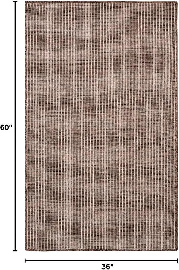 Nourison Positano Indoor/Outdoor Natural 3' x 5' Area Rug, Easy Cleaning, Non Shedding, Bed Room, Living Room, Dining Room, Backyard, Deck, Patio (3x5) by GreenHaven Gardens