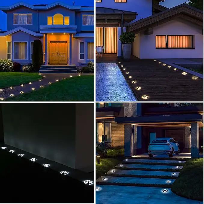 Solar Driveway Lights Outdoor - Solar Deck Lamp 2PCS Driveways Dock Lights IP68 Waterproof Outdoor Warning Step lamp for Sidewalk Garden(Cool White/Warm White) (2) by GreenHaven Gardens