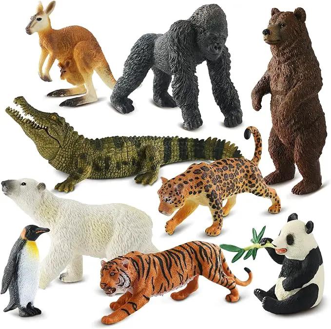 9 PCS Zoo Animal Toys for Kids 3-5 Realistic Plastic Wild Animal Figurine Toys Educational Learning Toy for Kids Boys Girls Toddlers by GreenHaven Gardens