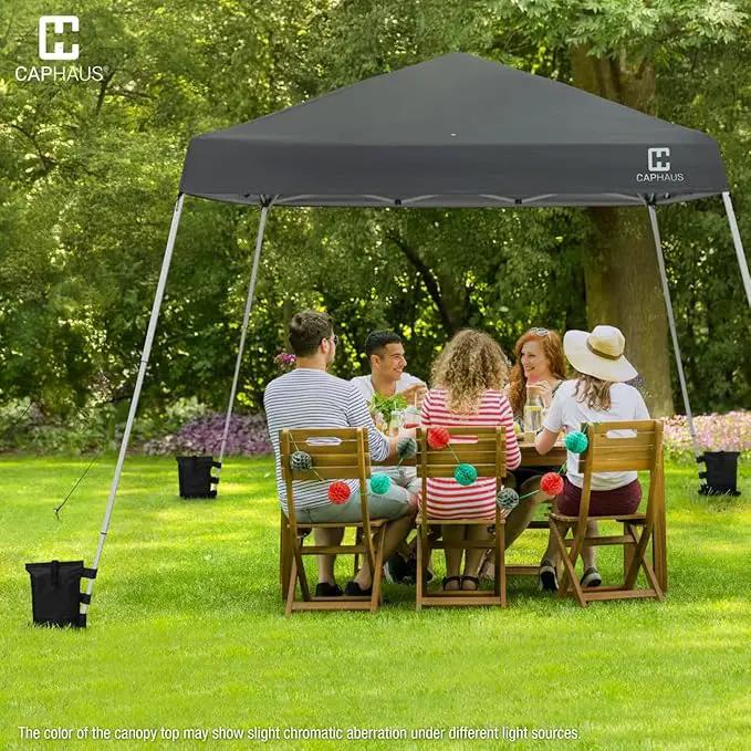 CAPHAUS One-Push Pop Up 8x8 Canopy Tent, Heavy-Duty Commercial Grade with Central Lock, Portable Instant Folding Shelter with10x10 Base, Perfect for Outdoor Beach Canopy, Blue by GreenHaven Gardens