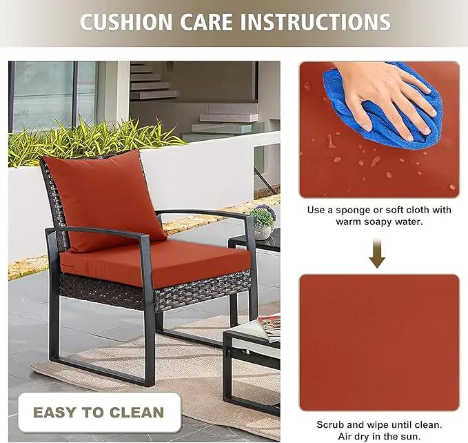 Outdoor Chair Cushions, Waterproof Outdoor Cushions for Patio Furniture w/Fade-Resistant, Removable & Machine-Washable Covers, 19x19 Inch, Ideal for Seat in Gardens/Porch – Set of 1/2/4, Rust by GreenHaven Gardens