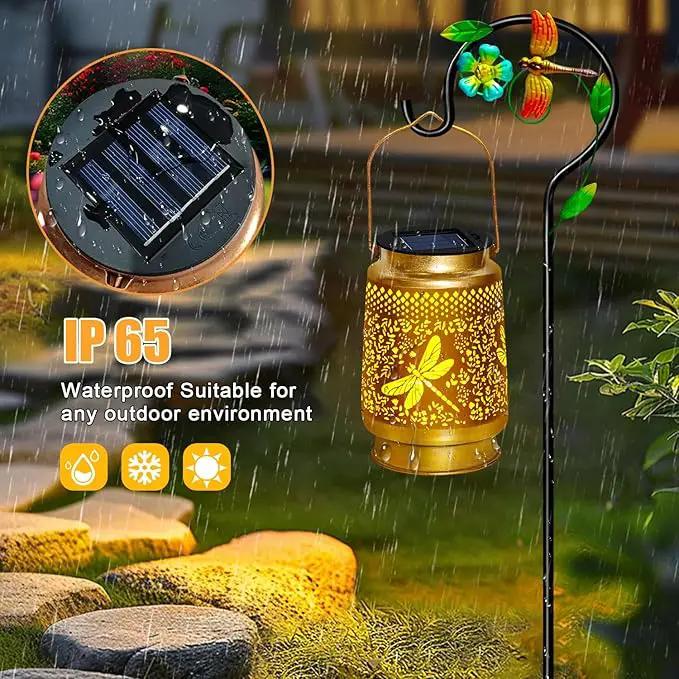2 Pack Solar Lanterns Outdoor Waterproof,Dragonfly Solar Lights Garden Decor Gifts for Mom Women Grandma Decoration Outside for Yard, Patio,Backyard,Porch by GreenHaven Gardens