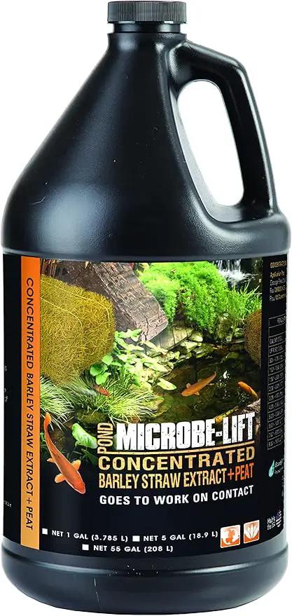 Microbe-Lift Concentrated Barley Straw Extract Plus Liquid Peat Conditioner for Ponds and Outdoor Water Garden, Safe for Live Koi Fish, Plants, and Decorations, 1 Gallon by GreenHaven Gardens
