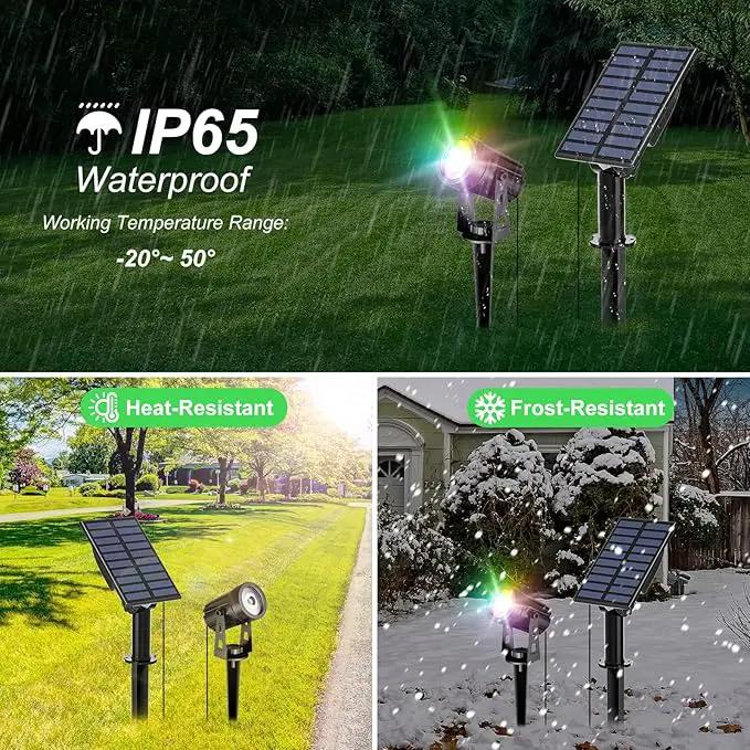 T-SUN RGB Solar Spotlights, Color Changing Solar Landscape Spotlights Auto ON/Off Solar Lights for Garden, Trees, Driveway, Pathway, Pool Area(RGB) by GreenHaven Gardens