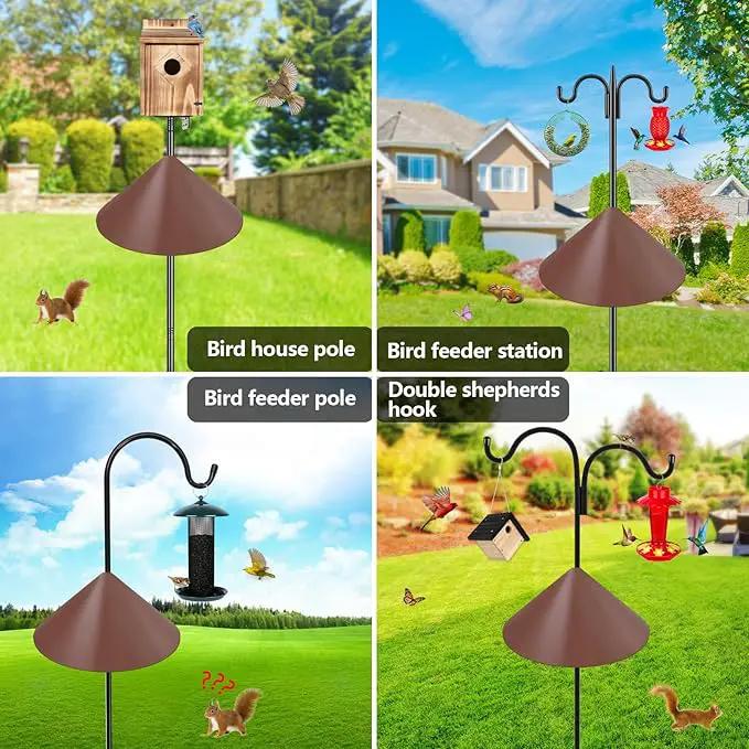 Gtongoko 19 Inch Squirrel Baffle for Bird Feeder Pole Squirrel Guards for Shepherds Hook Stopper for Bird Feeders Brown 1 Pack by GreenHaven Gardens