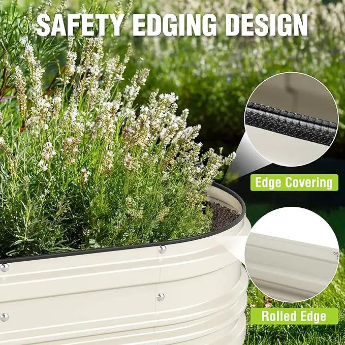 WORKPRO 4x2x1ft Galvanized Raised Garden Bed Set, Rust & Corrosion Protection, Easy Assembly, Safe Edge, Ideal for Vegetables & Flowers, White by GreenHaven Gardens