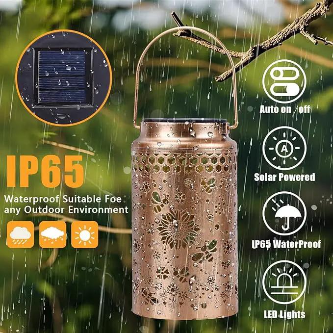 4 Pack Bee Solar Lanterns Outdoor Waterproof, Metal Hanging Lights Decorations for Garden Yard Lawn Patio, Bee Gifts for Women Mom Grandma Aunt Mother in Law Christmas by GreenHaven Gardens