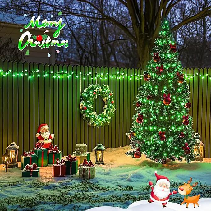 JMEXSUSS 2 Pack Green Solar Lights Outdoor, Total 400 LED 151FT Solar String Lights Outdoor Waterproof, 8 Modes Green Light for St Patrick's Day Patio Yard Tree Decorations by GreenHaven Gardens