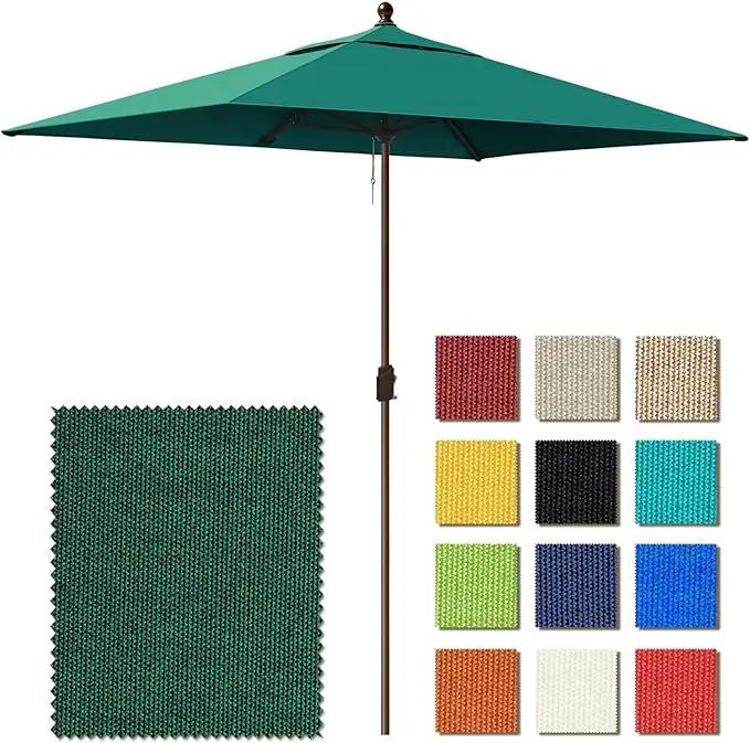 EliteShade USA 10-Year-Non-Fading 6.5x10Ft Rectangular Market Umbrella Patio Umbrella Outdoor Table Umbrella with Ventilation, Forest Green by GreenHaven Gardens