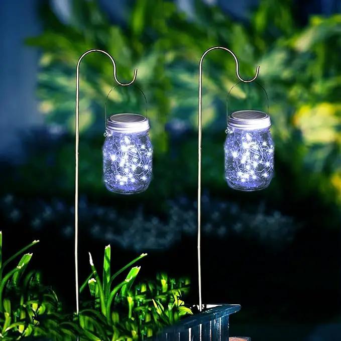 Mason Jars Lids 30 LED 12 Pack Solar Fairy Firefly Lights - Solar Lantern Hanging Lights for Patio Yard Garden Wedding Decorations - Cool White by GreenHaven Gardens