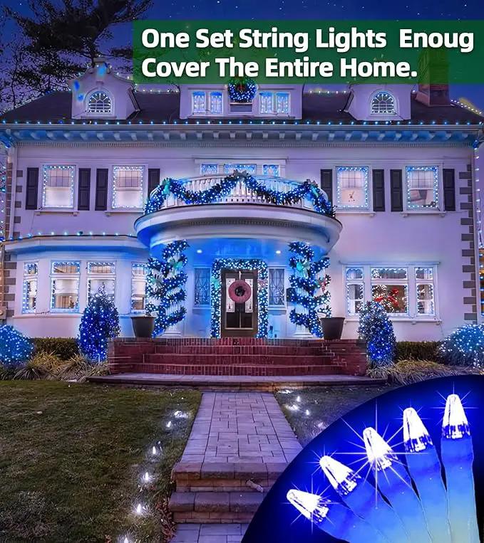 750 LED 246FT Christmas Lights Outdoor, Super Long Waterproof Christmas String Lights with 8 Modes, Christmas Tree Lights with Timer Memory for Fence Garden Xmas Wedding Party Decor Blue by GreenHaven Gardens