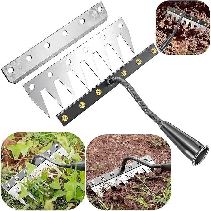 2 in 1 Iron Rake 2.0 for Gardening & Weeding,Multi-Tine Carbon Steel Garden Cultivator Rake | Weed Puller Tool & Uprooting Weeder for Gardenia | for Weeding, Cultivating, Lawn(No Handle Included) by GreenHaven Gardens