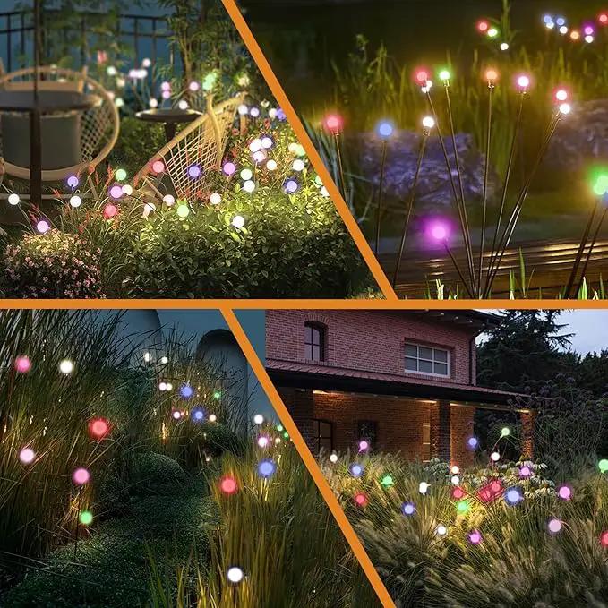 Multicolour-2Pack 16LED Firefly Multicolour Changing Lights,Garden Solar Lights Outdoor Decorative,Yard Waterproof Solar (Multicolour-2pcs) by GreenHaven Gardens