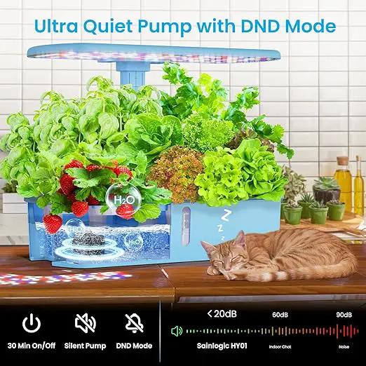 Sainlogic Hydroponics Growing System Kit, 12 Pods Watering Planter, Smart Indoor Garden with APP & WiFi Connected, 5 X Growth with 24W LED, Quiet Pump, for Vegetables, Herbs and Flowers by GreenHaven Gardens