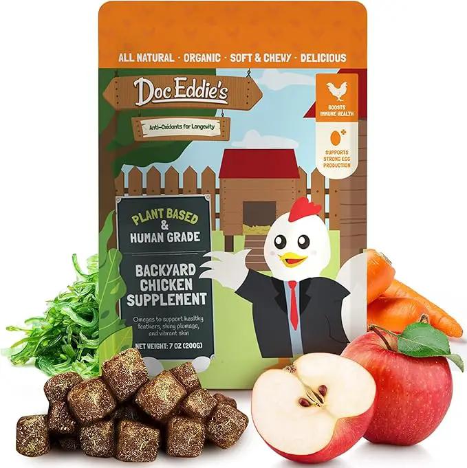 Doc Eddie’s Backyard Chicken Supplement - Plant-Based Treats for Egg Laying Hens - Poultry Feed Enrichment Made with Omega 3 Rich Algae - Essential for Immune Health, Feather Regrowth, Egg Production by GreenHaven Gardens