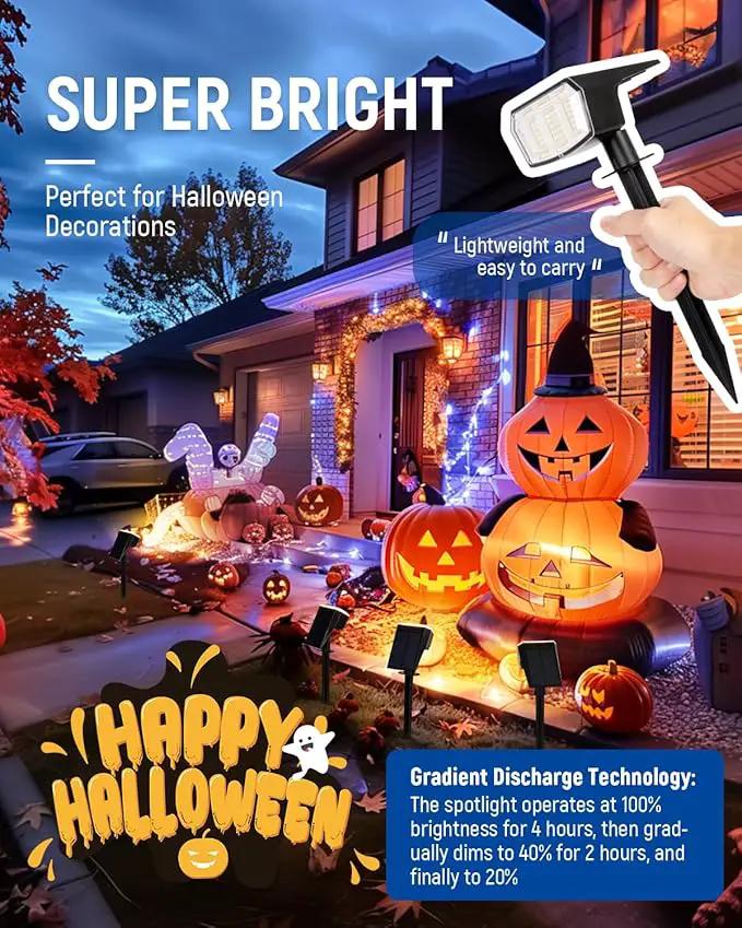 Solar Spotlights - 63LED Outdoor Solar Lights, 3 Pack, IP65 Waterproof, Warm Light by GreenHaven Gardens