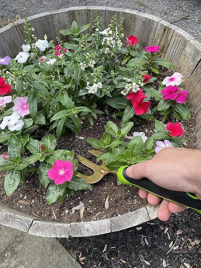 Garden Guru Titanium Hand Weeder Fork Tool – Rust Resistant – Ergonomic Handle – Great for Planting, Spreading Mulch, Weeding, Loosening & Transplanting Soil by GreenHaven Gardens