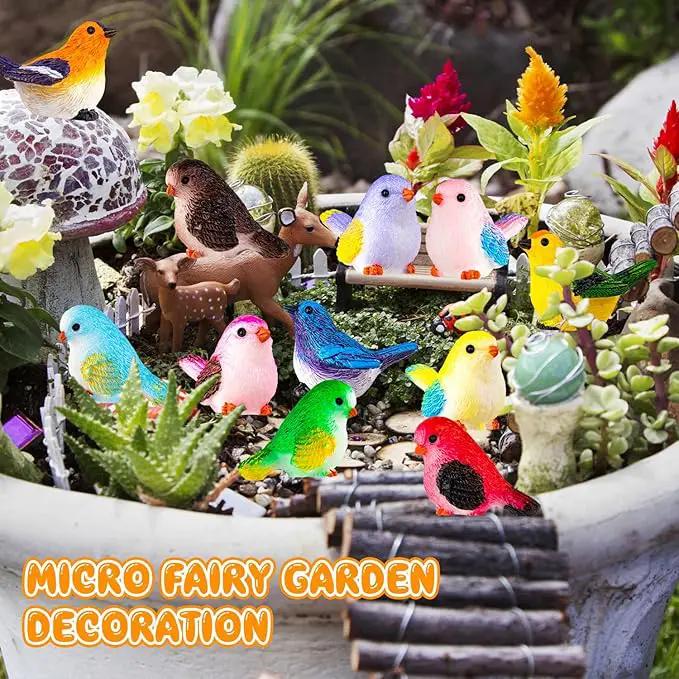 36PCS Miniature Cute Bird Decorative Figurines - Dollhouse Accessories, Mini Resin Birds Toy for Garden Crafts, Micro Landscape Home Meetings Decoration, Cake Topper (11 Styles) by GreenHaven Gardens