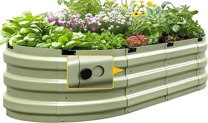 KING BIRD Raised Garden Bed Kit 2025 Upgraded 10-Minute Assembly Galvanized Planter Garden Box Outdoor for Gardening, Vegetables, Flowers, 47x24x12 in, Olive Green by GreenHaven Gardens
