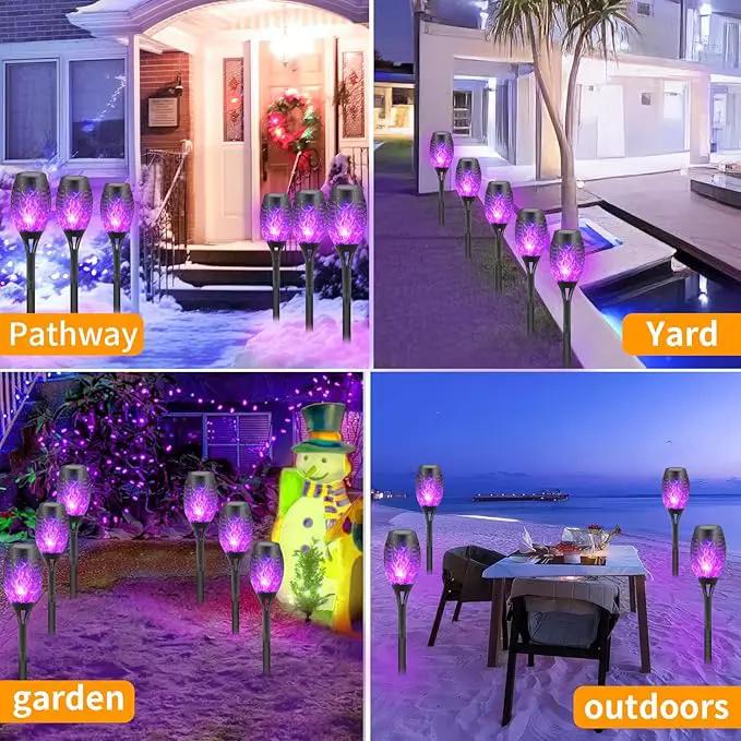 12-Pack Solar Flickering Flame Torches – Waterproof Solar Garden Lights, Outdoor Solar Lights for Yards, and Flame Torches for Patio and Pathway Decorations by GreenHaven Gardens
