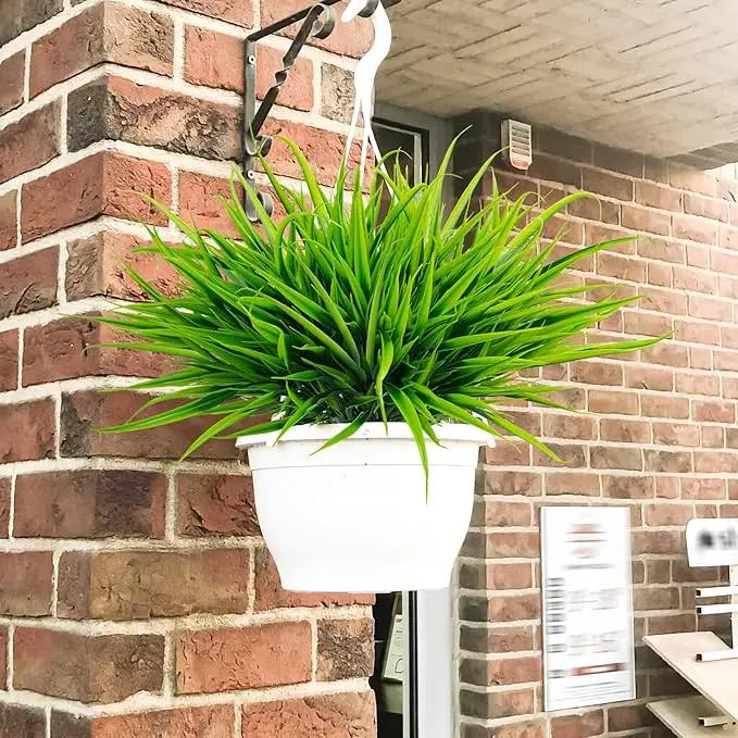 Uieke 12 Bundles Artificial Outdoor Plants UV Resistant Fake Grass Plants Faux Plastic Plants Greenery Shrubs for Home Garden Pathway Window Box Front Porch Spring Summer Decor, Green by GreenHaven Gardens