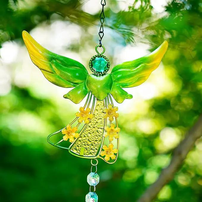Set of 3 Guardian Angel Suncatchers, Crystal Angel Sun Catcher for Windows Hanging, Stained Glass Angel Ornament for Outdoor Christmas Decor by GreenHaven Gardens