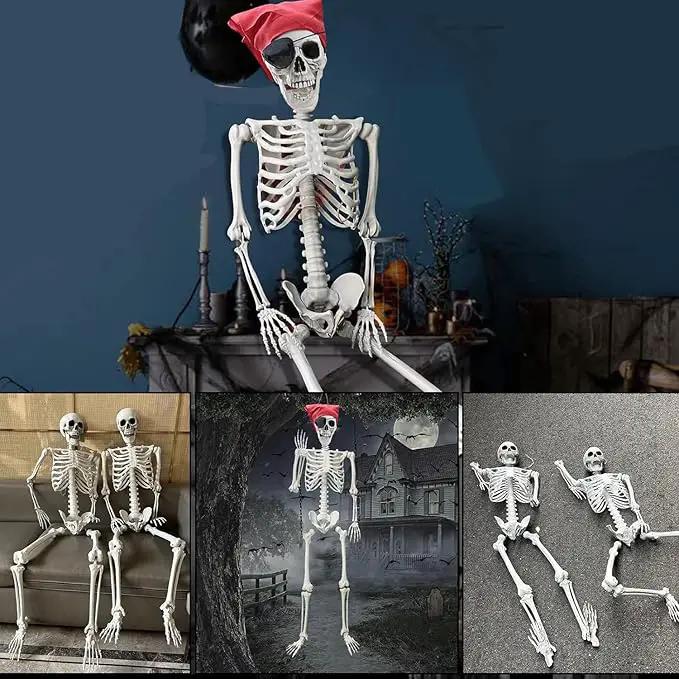 5.4Ft Halloween Skeleton - Life Size Full Body Realistic Human Bones with Posable Joints for Halloween Pose Skeleton Prop Decoration by GreenHaven Gardens