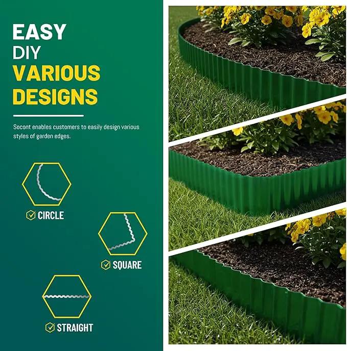 Corrugated Metal Garden Edging, 6"×40Ft Durable Landscape Border for Garden, Lawn, Flower Beds and Paver Edging (Green) by GreenHaven Gardens