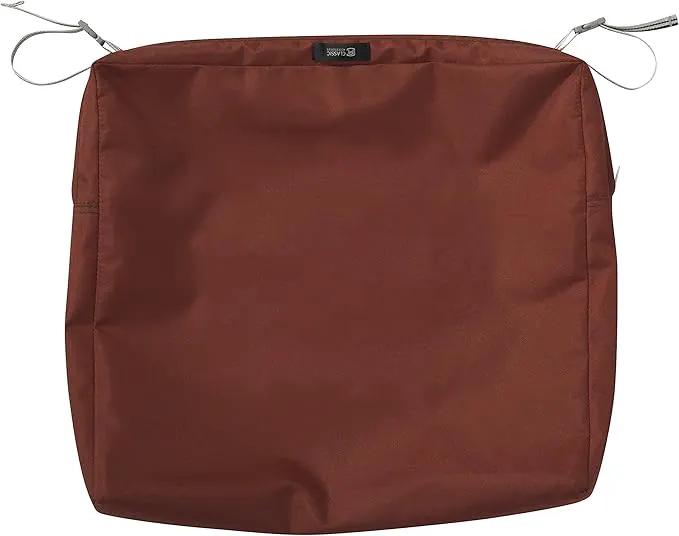 Classic Accessories Ravenna Water-Resistant 22 x 21 x 3 Inch Patio Seat Cushion, Spice, Chair Seat Cushion by GreenHaven Gardens