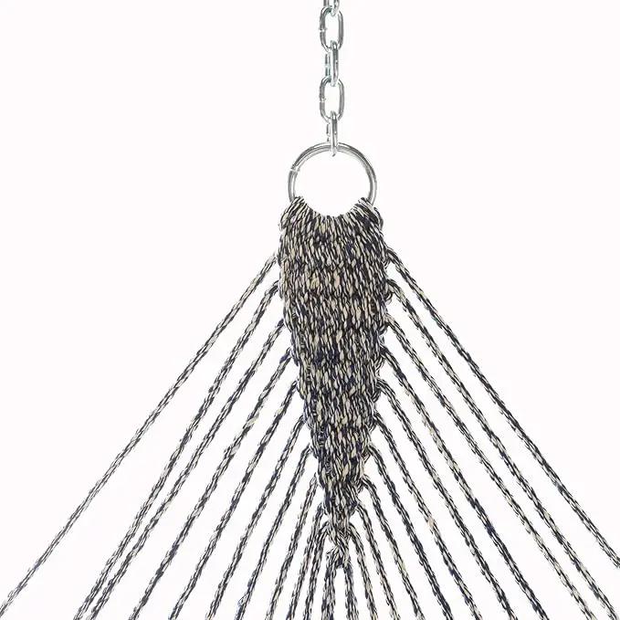 Original Pawleys Island 14DCOTNV Deluxe Navy Oatmeal Heirloom Tweed DURACORD Rope Hammock with Extension Chains & Tree Hooks, Handcrafted in The USA, 450 LB Weight Capacity, 13 ft. x 60 in. by GreenHaven Gardens