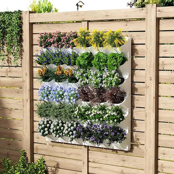 Self-Watering Wall-Mounted Vertical Planter, 36 Pots Wall Planter Indoor Vertical Living Green PlantWall Easy Installation 45''x39'' x5'' (White, 45X39 Inch 36Pcs) by GreenHaven Gardens