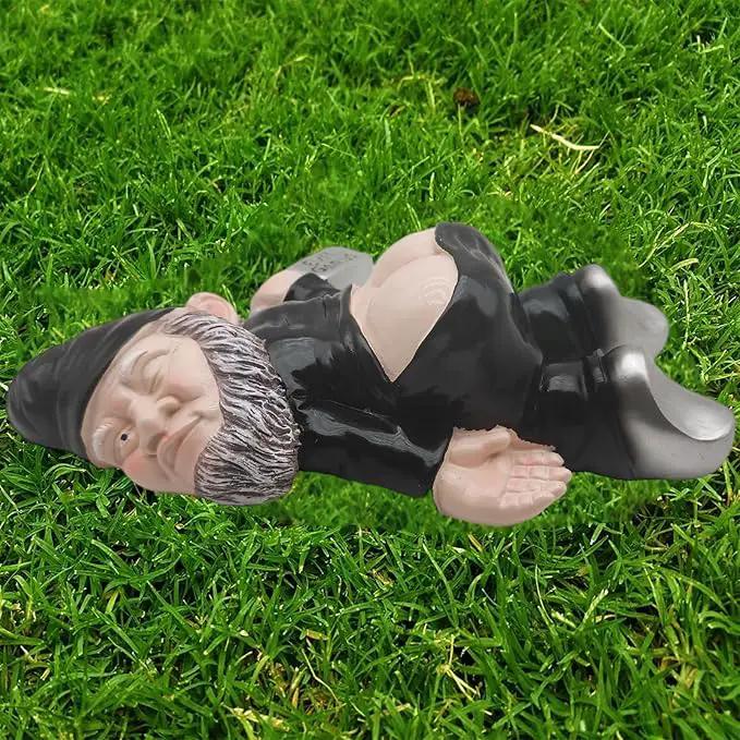 MINICAR 9.5'' Gnomes Statues Outdoor Decor, Large Naughty Sculptures Yard Decorations Patio Lawn Ornament, Funny Christmas Garden Gifts by GreenHaven Gardens