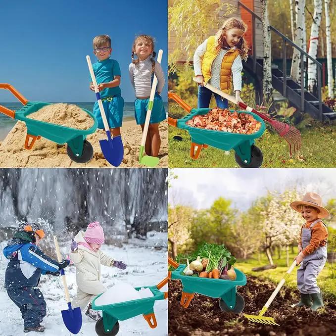 Kids Gardening Tools Outdoor Toys Set Backyard Play with Wheelbarrow Educational STEM Learning Pretend Toys Outdoor Indoor for Toddlers Kids Boys Girls by GreenHaven Gardens