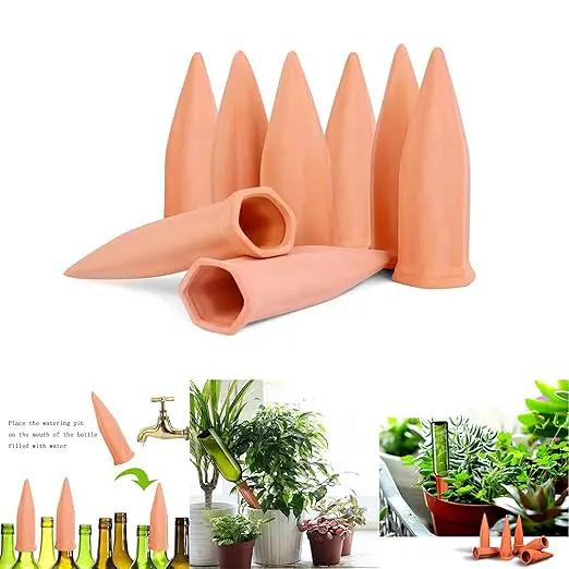 10 Pcs Clay Self Watering Planter Insert Self Watering Spikes Vacation Plant Watering Devices Used in Holidays by GreenHaven Gardens