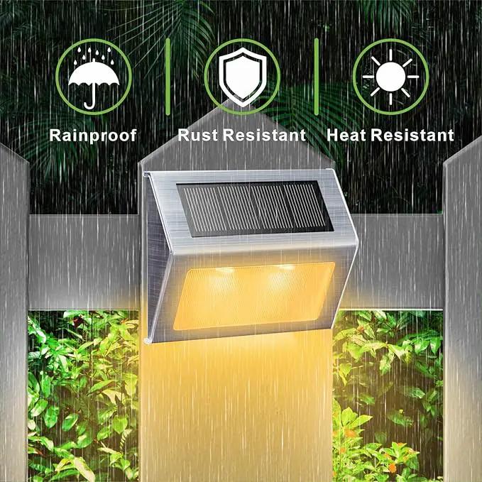 XLUX Solar Lights for Steps Decks Pathway Yard Stairs Fences, LED lamp, Outdoor Waterproof, Warm Light, 6 Pack by GreenHaven Gardens