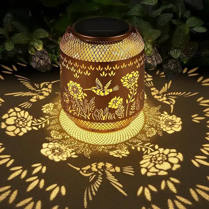 Solar Lanterns Outdoor Waterproof Christmas Birthdays Gifts for Women Mom Grandma Butterfly Garden Decor Metal Hanging Solar LED Lights for Patio(Hummingbird) by GreenHaven Gardens
