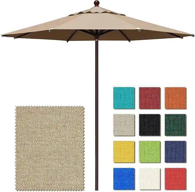 EliteShade USA 10-Year-Non-Fading 11Ft Market Umbrella Patio Outdoor Cylinder Auto Push-up Table Umbrella with Ventilation, Heather Beige by GreenHaven Gardens