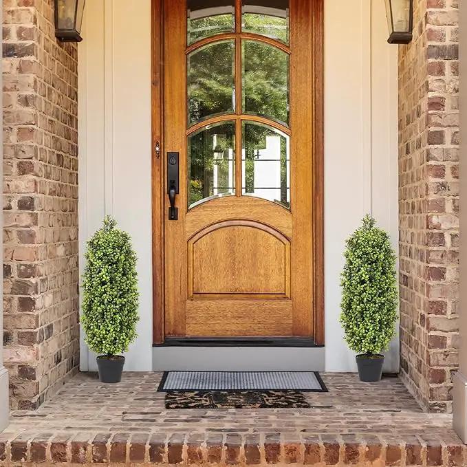 3ft Artificial Boxwood Topiary Trees (Set of 2) - UV Resistant Faux Plants for Outdoor/Indoor, Realistic 36in Fake Bushes and Shrubs for Front Porch, Planter, Patio - Low Maintenance & Evergreen by GreenHaven Gardens