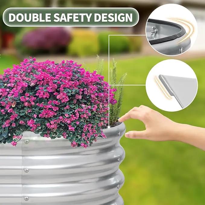 1MORE Galvanized Raised Garden Bed- Planter Garden Boxes Outdoor, Raised Beds for Gardening, 6x2x1ft Metal Garden Bed Kit for Vegetables Flower, Planter Raised Beds with Protective Tape & Tools.Silver by GreenHaven Gardens