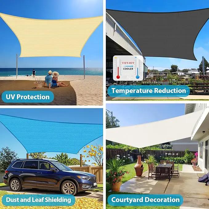 Amagenix Sun Shade Sail 5'X10' Curved Edge Outdoor Shade Canopy Turquoise Mixed Breathable 95% UV Block Shade Cloth for Patio Garden Backyard (We Make Custom Size) by GreenHaven Gardens