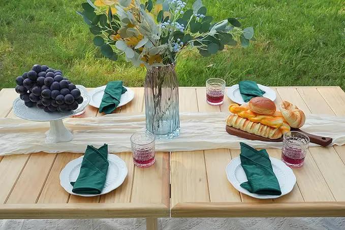 30×30-inch Bohemian Style Picnic Table with 60×30-inch Tabletop and Dual Height Adjustment for Patio Grilling. by GreenHaven Gardens