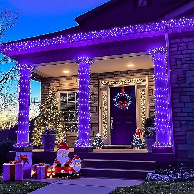 JMEXSUSS Purple Christmas Lights Indoor Outdoor Clear Wire, 66ft 200 LED Purple Lights for Christmas Tree, 8 Modes Purple String Lights Plug in for Christmas Bedroom Garden Party Xmas Decorations by GreenHaven Gardens