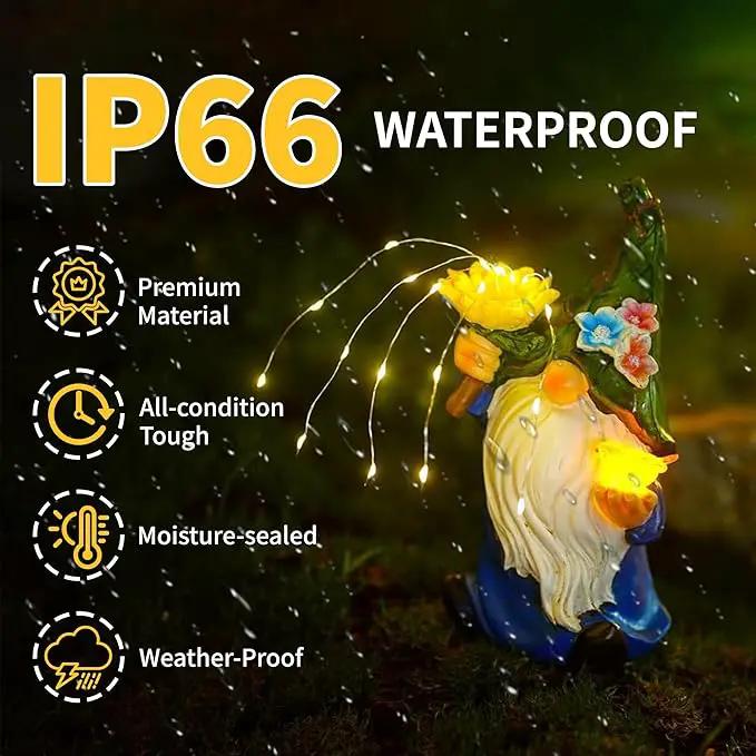 Outdoor Garden Gnomes Statue: Solar Garden Decor with LED Light Patio Yard Lawn Decoration Valentine's Day Gifts for Women by GreenHaven Gardens