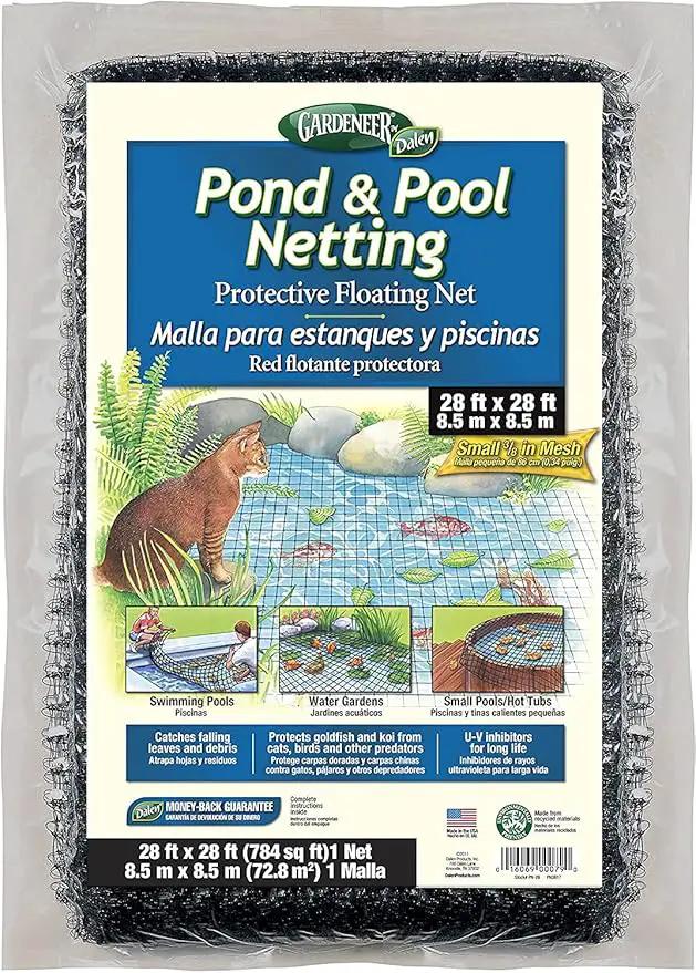 Dalen Pond & Pool Netting – Outdoor Water Garden Cover – Protective Mesh for Fish & Aqua Life - 3/8" Mesh - (28' x 28') by GreenHaven Gardens