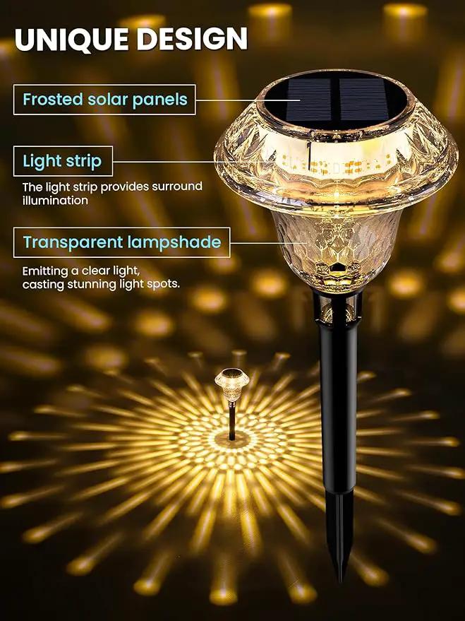 SOLPEX Solar Pathway Lights Garden Decor for Yard, Garden Lights Solar Powered Waterproof Landscape Lighting, Solar Outdoor Lights Porch Decor for Path Walkway Driveway (8 Pack Warm White) by GreenHaven Gardens